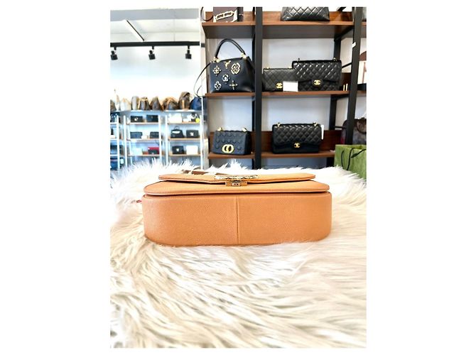 Chanel Borsa con flap a manico superiore e catena Generation Peach Arancione - vista 9