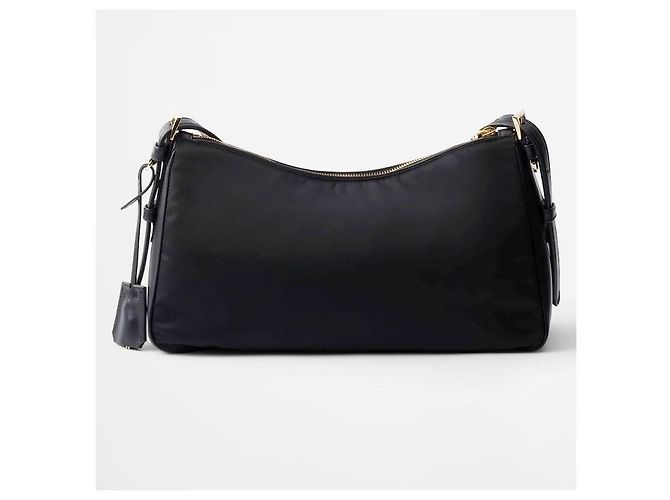Prada Borsa a tracolla Emme Large in Re-Nylon e pelle ODO Nero - vista 15