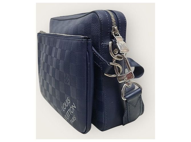 Louis Vuitton Borsa a tracolla Damier Trio in zaffiro blu - vista 2