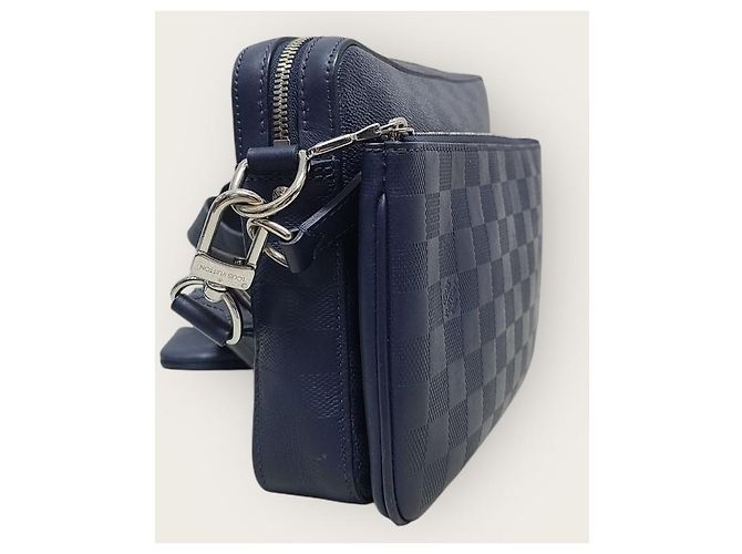 Louis Vuitton Borsa a tracolla Damier Trio in zaffiro blu - vista 3
