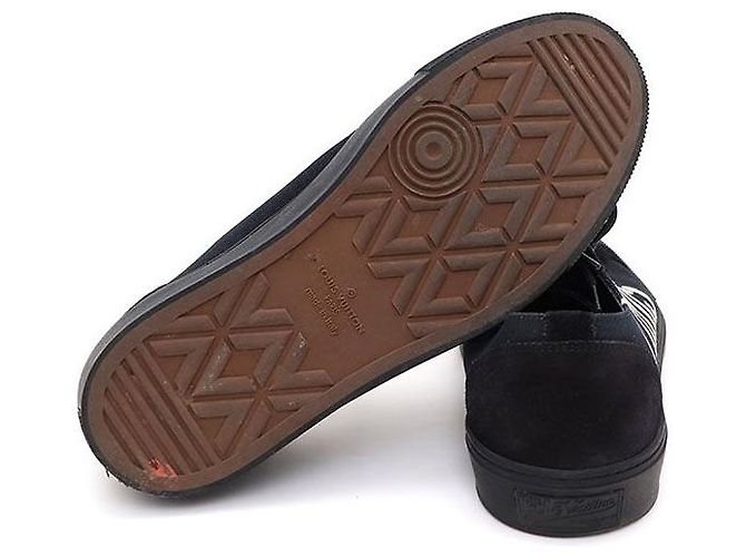 Louis Vuitton Sneakers da uomo in scamosciato nero e tela navy Tattoo - vista 5
