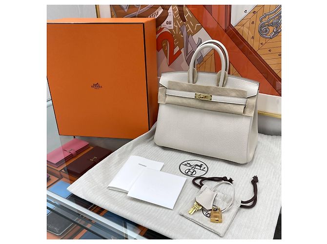 Hermès Birkin Craie Togo Gold Stamp Multicolore - vista 11