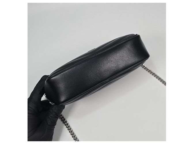 Saint Laurent Borsa camera in pelle trapuntata Nero - vista 8