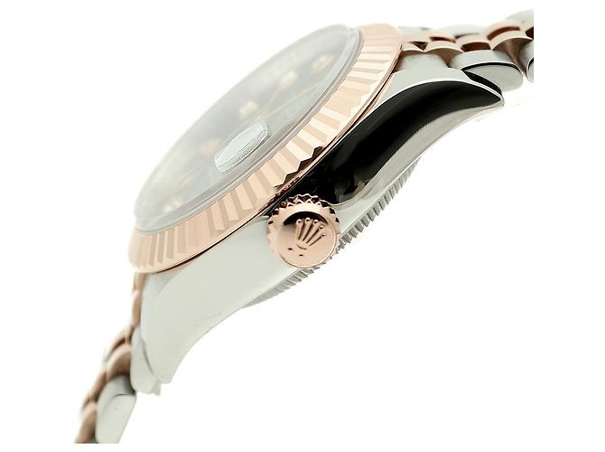 Rolex Relógio Original Datejust em Combinação de Ouro Rosa e Ouro, Verde Oliva e Diamantes para Mulher, Certificado e Caixa - vista 11