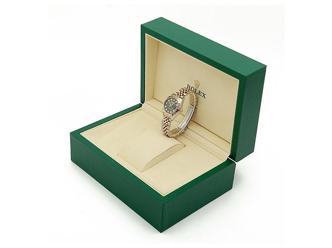Rolex Relógio Original Datejust em Combinação de Ouro Rosa e Ouro, Verde Oliva e Diamantes para Mulher, Certificado e Caixa - vista 28