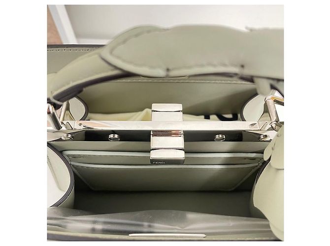 Fendi Mini Tote e Borsa a Spalla Peekaboo con Manico Superiore Verde - vista 5
