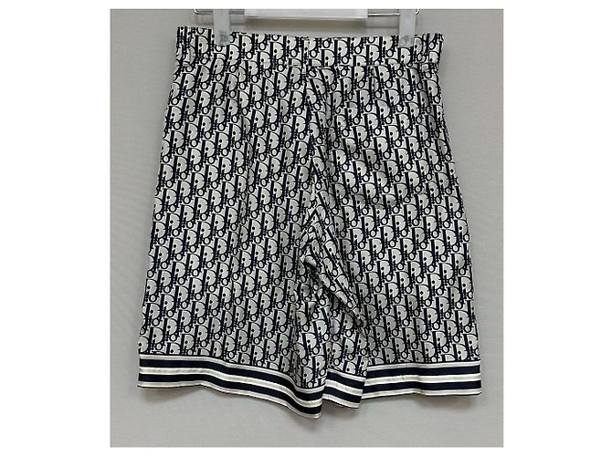 Pantaloncini in seta Dior Oblique Pixel Argento - vista 2