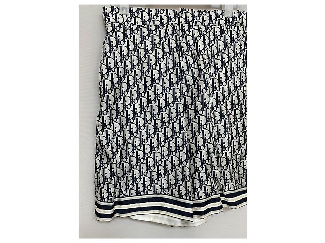 Pantaloncini in seta Dior Oblique Pixel Argento - vista 3