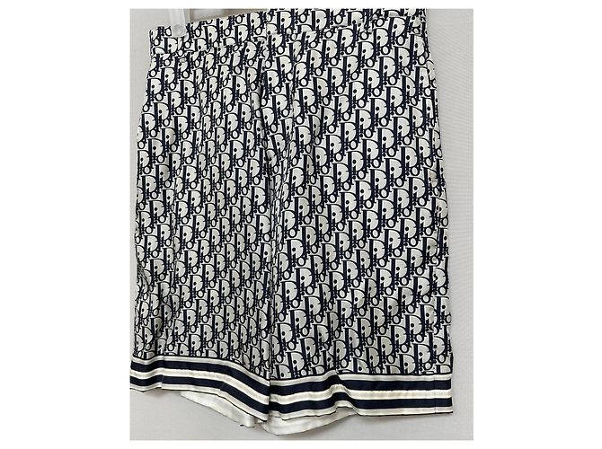 Pantaloncini in seta Dior Oblique Pixel Argento - vista 4