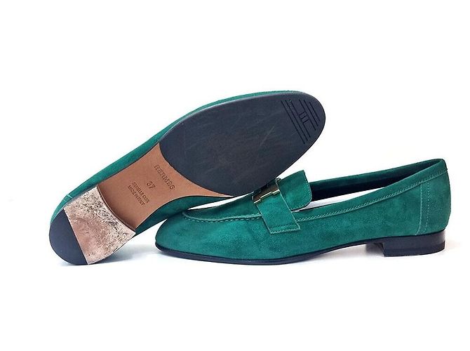 Hermès Suede Paris Loafers Grün - Ansicht 3