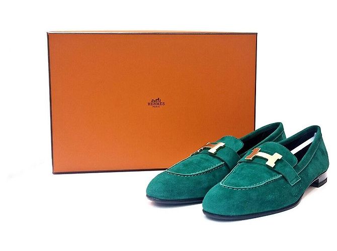 Hermès Suede Paris Loafers Grün - Ansicht 5