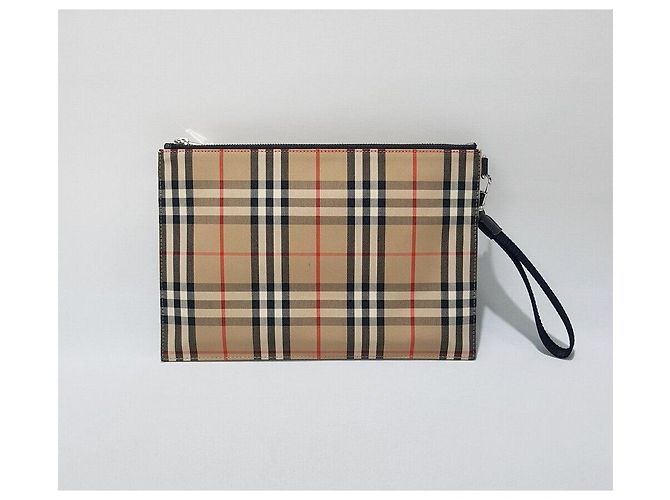 Burberry Clutch piatta in cotone con motivo Vintage Check - vista 4