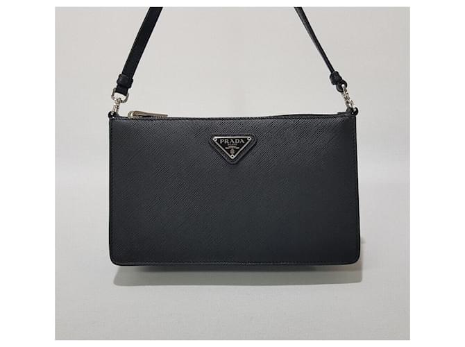 Prada Mini borsa a tracolla in Saffiano nero - vista 2