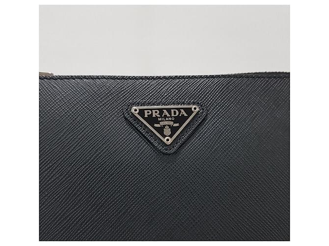 Prada Mini borsa a tracolla in Saffiano nero - vista 3