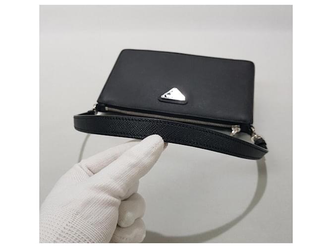 Prada Mini borsa a tracolla in Saffiano nero - vista 6