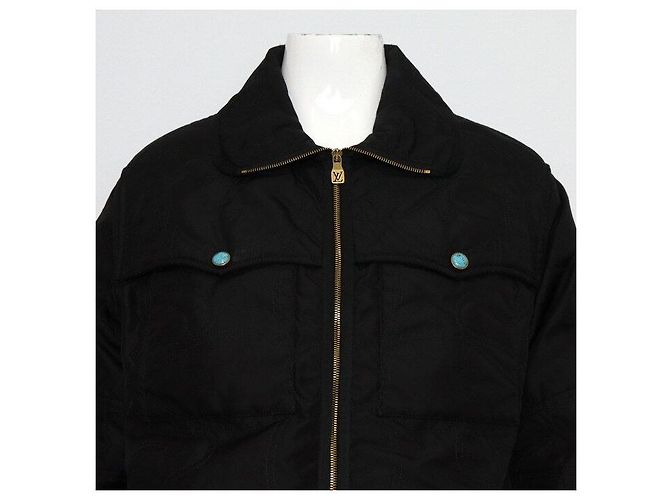 Louis Vuitton Stepp-Overshirt mit schwarzem Blumenmuster aus Baumwolle für Herren - Ansicht 2