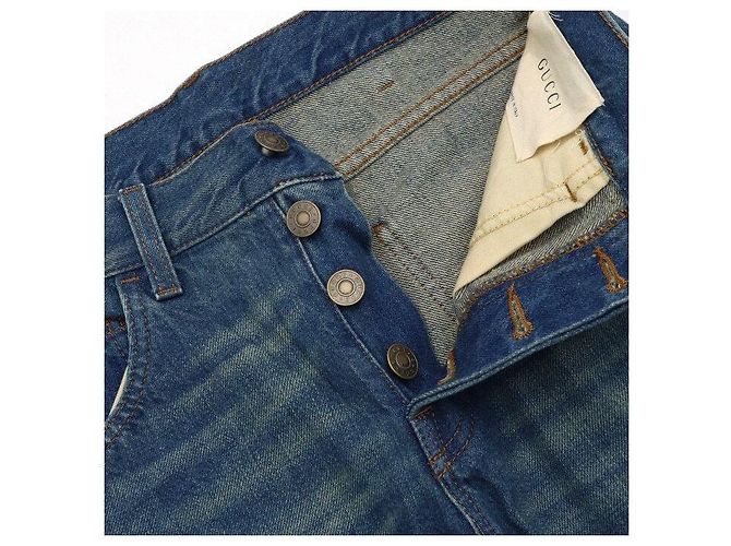 Gucci Jeans in denim lavato a gamba affusolata Blu - vista 6
