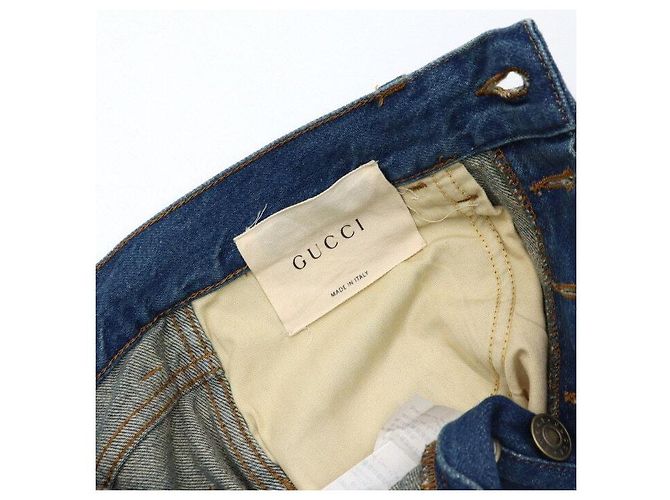 Gucci Jeans in denim lavato a gamba affusolata Blu - vista 7