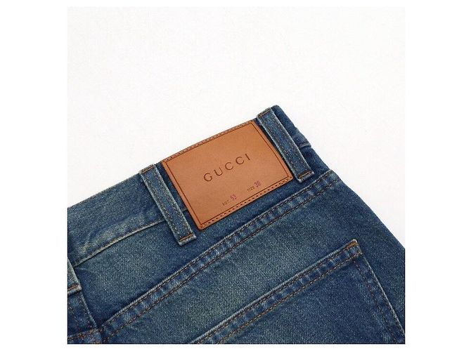 Gucci Jeans in denim lavato a gamba affusolata Blu - vista 9