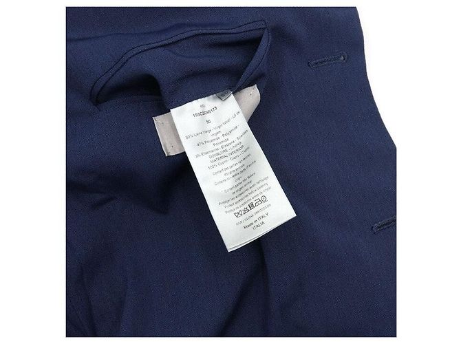 Dior Navy Wool Buckle Belted Men's Jacket Blue - view 6