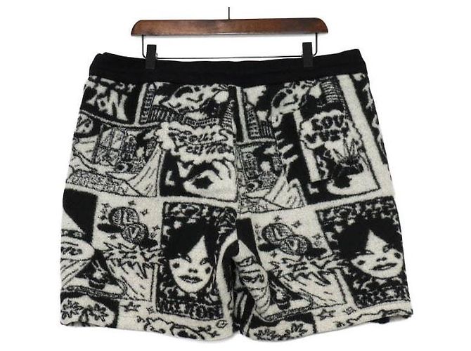 Louis Vuitton Pantaloncini in pile da uomo Black White Comics Bianco - vista 4