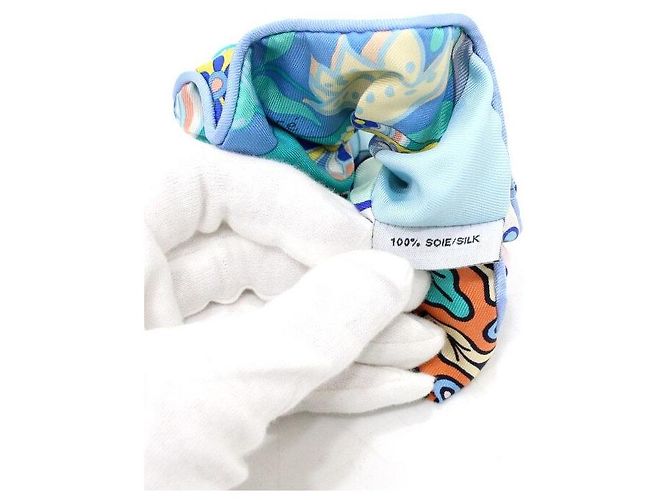 Hermès Diadema de seda para mujer Azul - vista 6