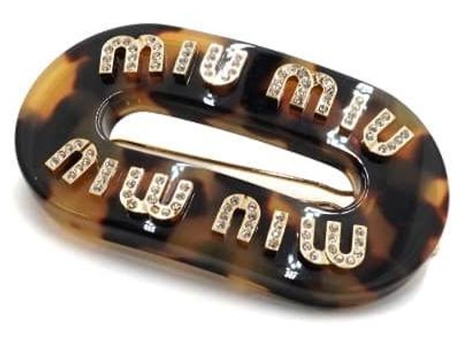 Miu Miu Clip per capelli con logo in lettere di cristallo acrilico - vista 2