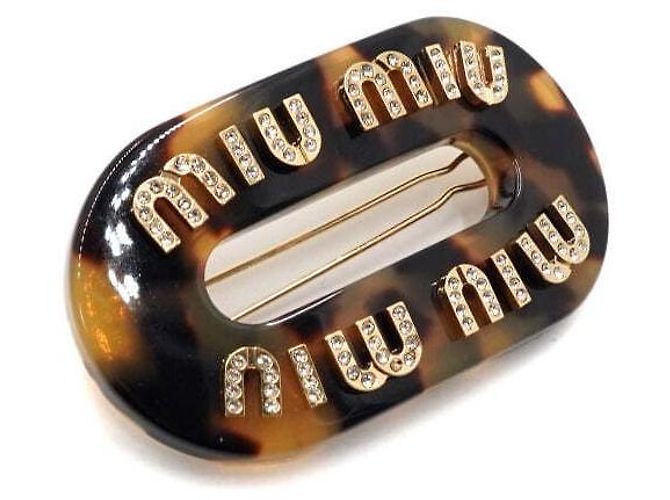 Miu Miu Clip per capelli con logo in lettere di cristallo acrilico - vista 3