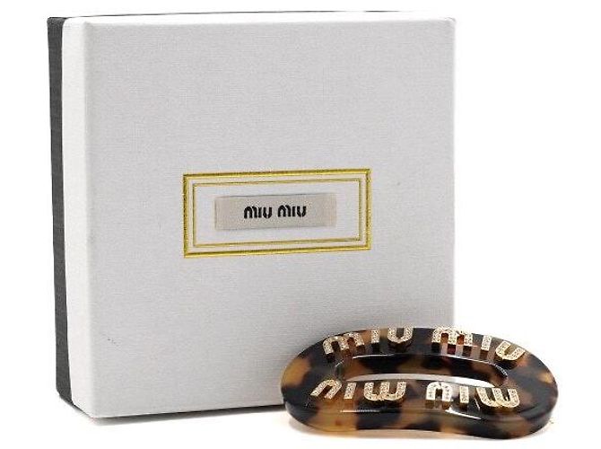 Miu Miu Clip per capelli con logo in lettere di cristallo acrilico - vista 6