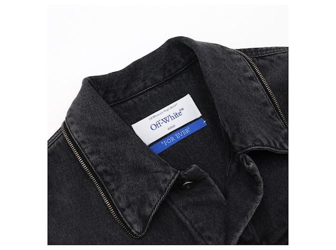 Off White Giacca di jeans con bottone Nero - vista 5