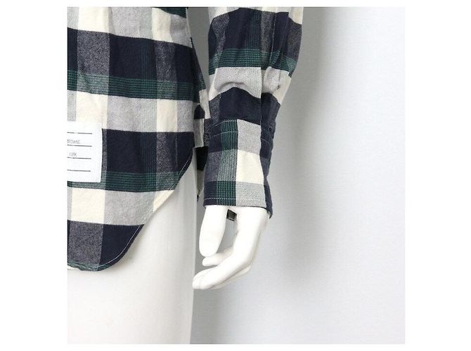 Thom Browne Camicia a quadri in cotone da uomo - vista 3