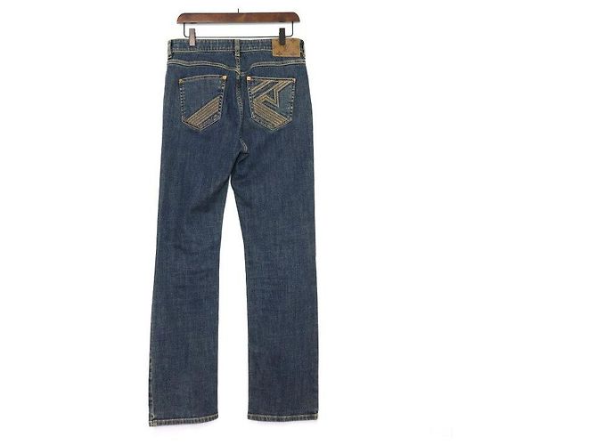 Louis Vuitton Pantaloni jeans da uomo con patch in Monogram Canvas Blu - vista 4