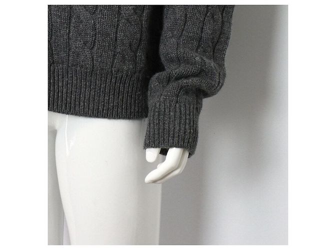 Prada Gray Back Triangle Cashmere Men's Cardigan Brown - view 3