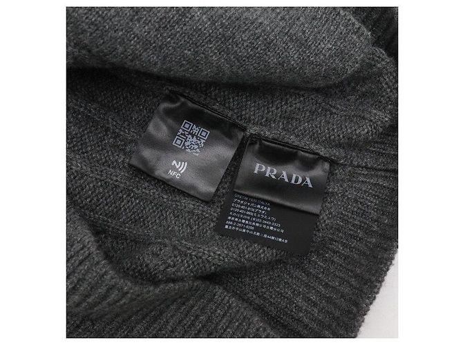 Prada Gray Back Triangle Cashmere Men's Cardigan Brown - view 6