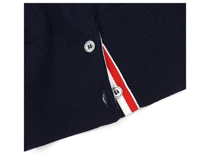 Thom Browne Navy Cardigan aus Merinowolle Blau - Ansicht 6