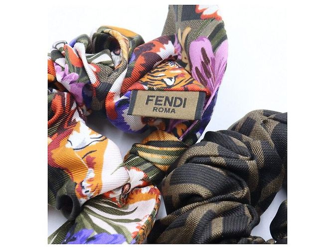 Fendi Set di fasce per capelli in seta con logo Scratch - vista 4