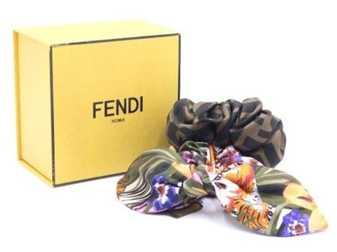 Fendi Set di fasce per capelli in seta con logo Scratch - vista 5