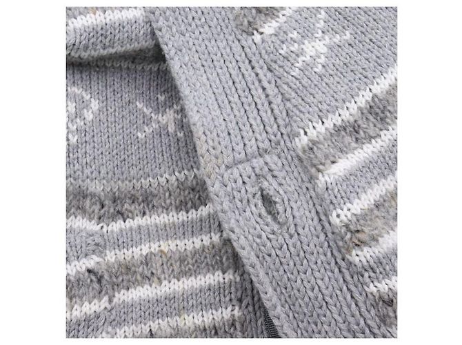 Thom Browne Grauer Aran Zopfstrick-Cardigan - Ansicht 5