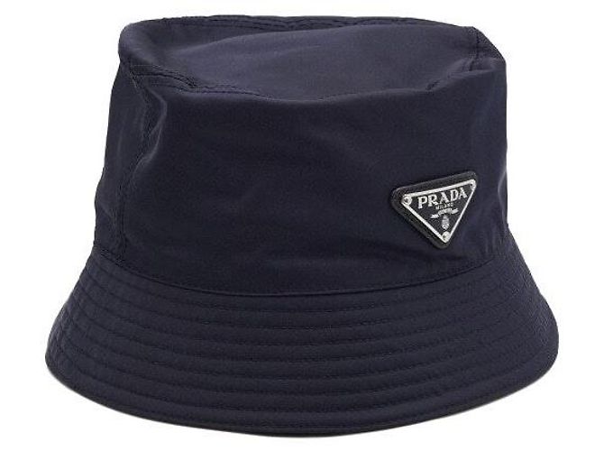 Prada Cappello Bucket in Nylon da Uomo Navy - vista 3
