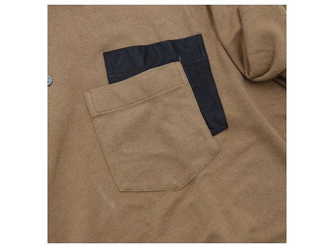 Hermès Kurzärmeliges Herren-Poloshirt aus braunem Leder mit Logo-Patch auf der Tasche - Ansicht 6