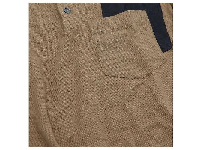 Hermès Kurzärmeliges Herren-Poloshirt aus braunem Leder mit Logo-Patch auf der Tasche - Ansicht 7