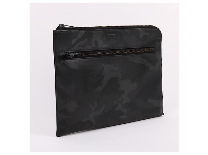 Saint Laurent Clutch Grande Camouflage Nero - vista 3