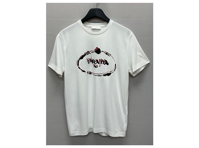Prada T-shirt avec logo brodé Argenté - vue 2