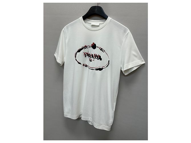 Prada T-shirt avec logo brodé Argenté - vue 4