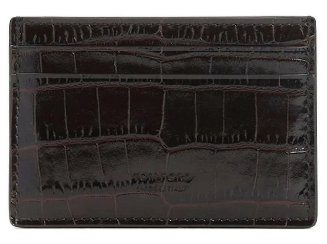Tom Ford Crocodile Card Holder Black - view 5