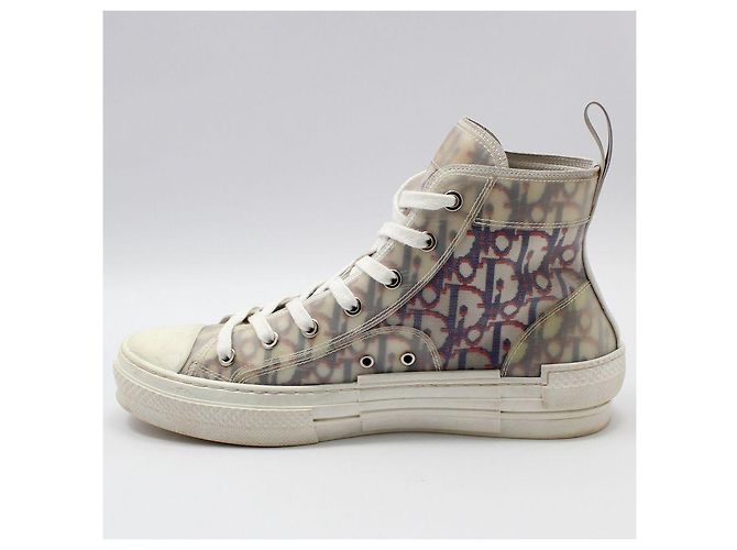Dior Sneakers alte in tela Oblique Blu - vista 3