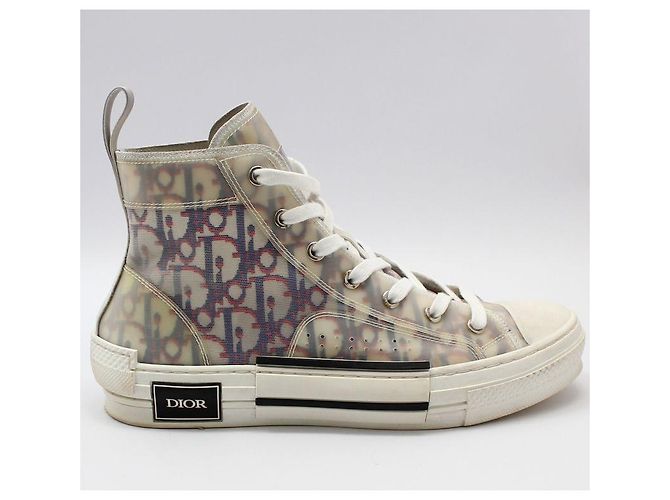 Dior Sneakers alte in tela Oblique Blu - vista 4