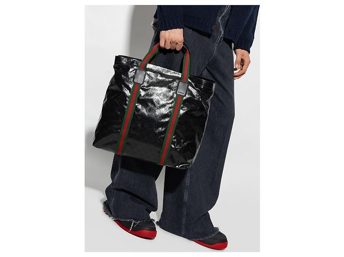 Gucci Borsa Tote GG Crystal nera Nero - vista 9
