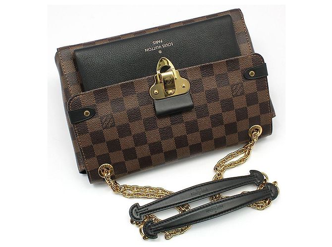 Louis Vuitton Borsa a tracolla Damier Ebene Babyn PM Marrone - vista 3