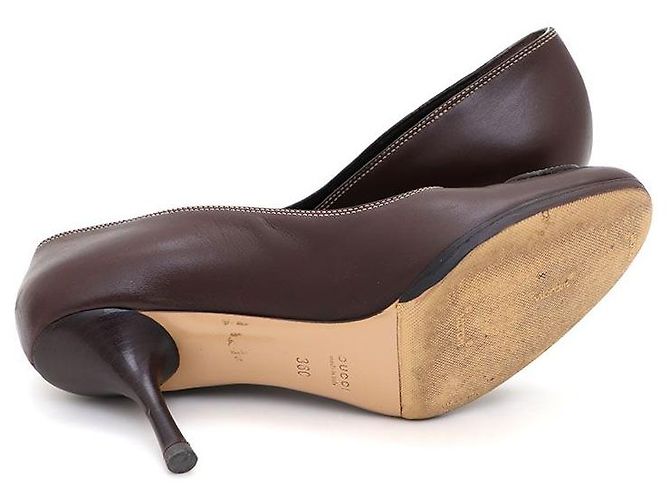 Gucci Leder-Schuhe mit GG-Logo Braun - Ansicht 5